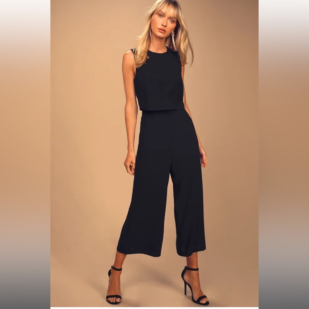 Lulus Glam-bition Black Backless Midi Jumpsuit